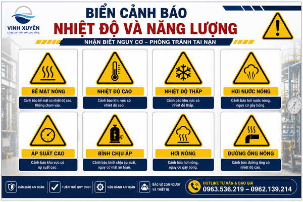 Biển cảnh báo nhiệt độ và năng lượng