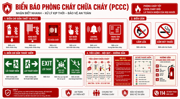 Các loại biển cảnh báo PCCC thoát hiểm nhà máy