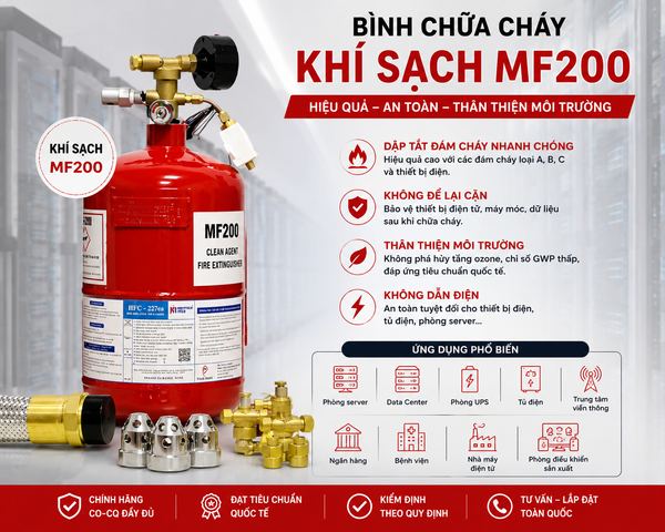 Bình chữa cháy khí sạch FM-200 (HFC-227ea)