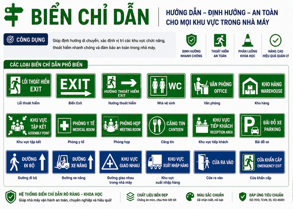 Các loại biển chỉ dẫn nhà máy