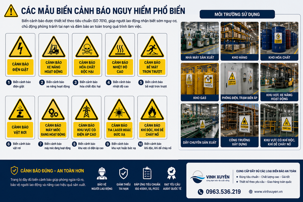 Các mẫu biển cảnh báo nguy hiểm phổ biến