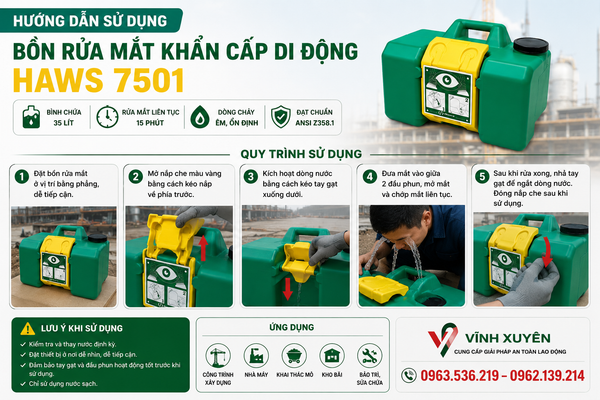 Cách sử dụng bồn rửa mắt khẩn cấp di động
