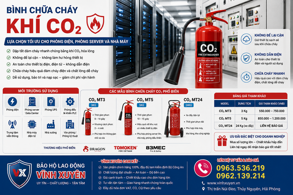 Bình chữa cháy khí CO2 chính hãng tại Hải Phòng