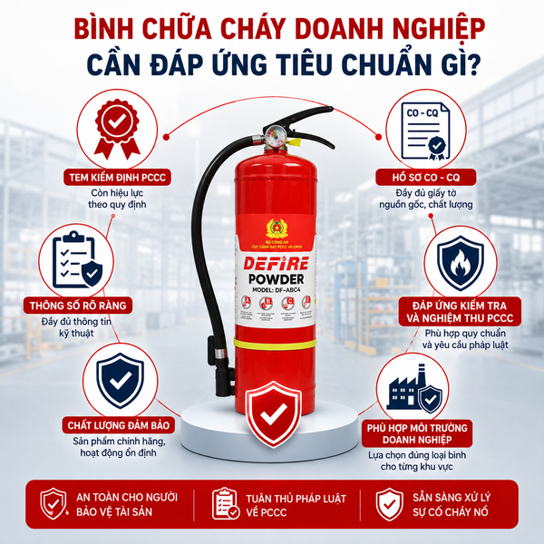 Tiêu chuẩn bình chữa cháy cho doanh nghiệp
