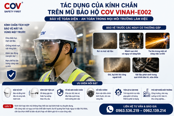 Tác dụng của kính chắn trên mũ bảo hộ COV