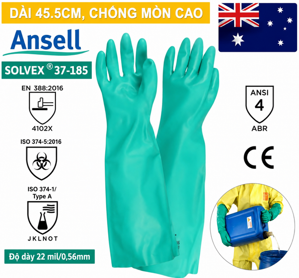 Găng tay cao su Ansell 37-185 chính hãng