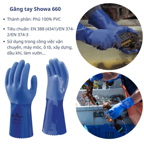 Găng tay bảo hộ showa 660 chống dầu chống hóa chất