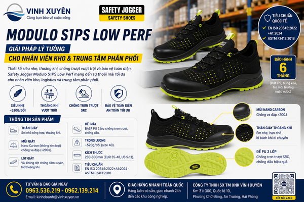 Giày bảo hộ Safety Jogger Modulo S1PS cho ngành kho vận logistics