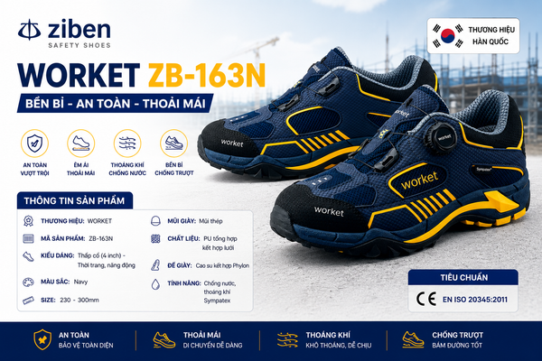 Giày bảo hộ Worket (Ziben) 163 Hàn Quốc chính hãng