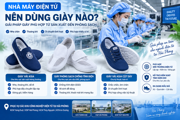 Giày vải bảo hộ cho nhà máy điện tử