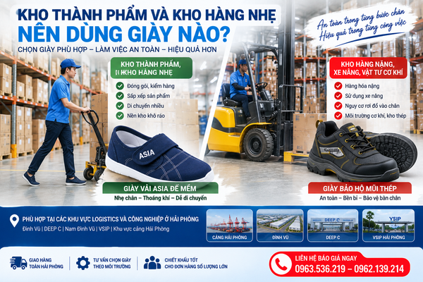 Giày vải bảo hộ cho nhân viên kho vận