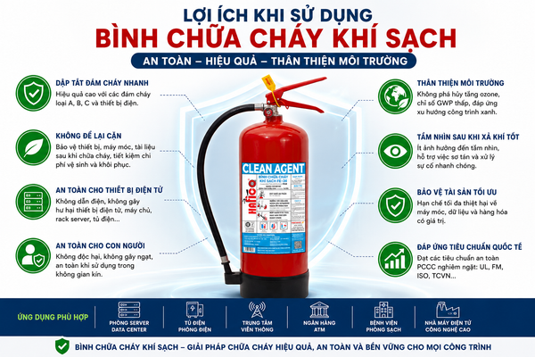 Lợi ích khi sử dụng bình chữa cháy khí sạch