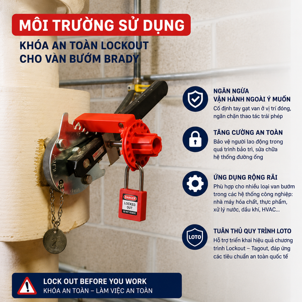 Môi trường sử dụng khóa an toàn lockout cho van bướm
