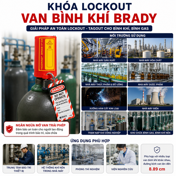Môi trường sử dụng khóa lockout van bình khí Brady