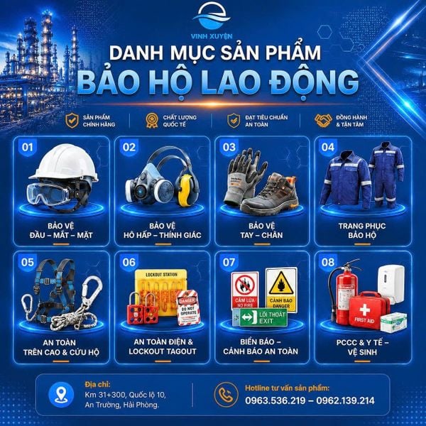 Danh mục sản phẩm thiết bị bảo hộ lao động Vĩnh Xuyên