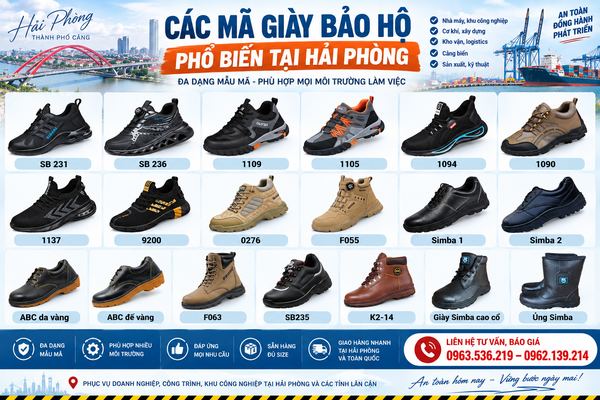 Các mã giày bảo hộ phổ biến tại Hải Phòng