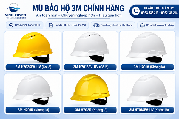 Các mã mũ bảo hộ 3M chính hãng tại Hải Phòng
