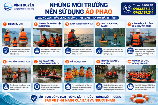 Những môi trường nên sử dụng áo phao