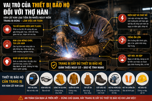 Vai trò của những thiết bị bảo hộ đối với thợ hàn