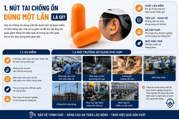 Nút bịt tai chống ồn dùng một lần