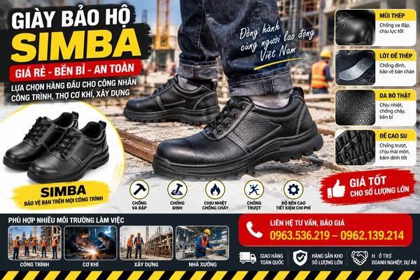 Giày bảo hộ simba da bò giá rẻ tại Hải Phòng