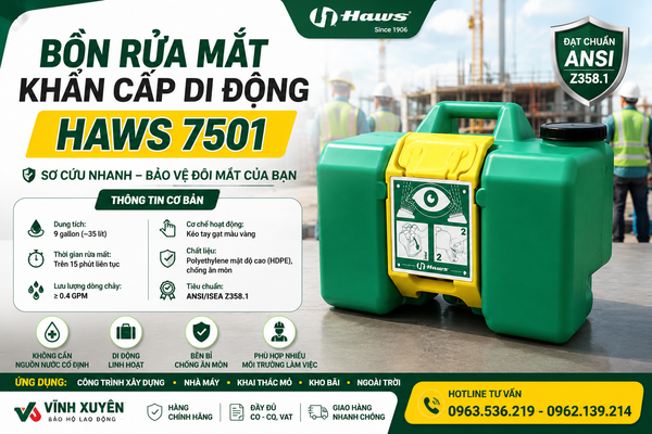 Bồn rửa mắt khẩn cấp di động Haws 7501