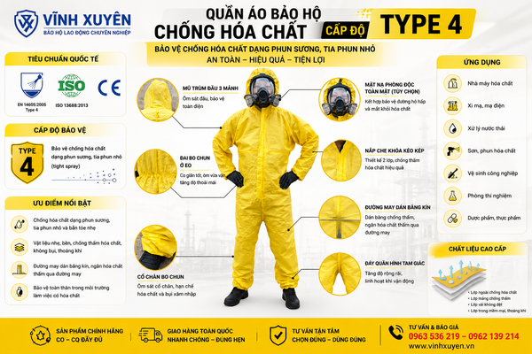 Quần áo chống hóa chất Type 4