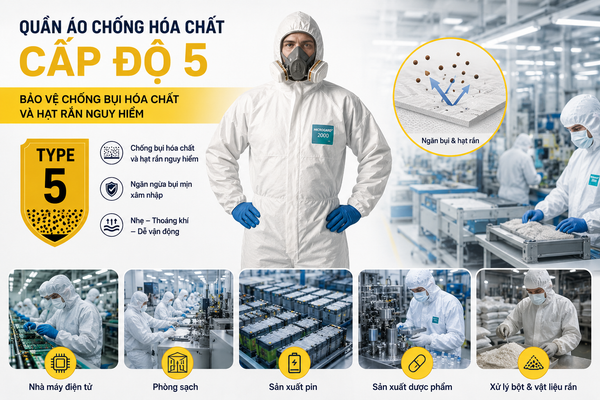 Quần áo chống hóa chất Type 5