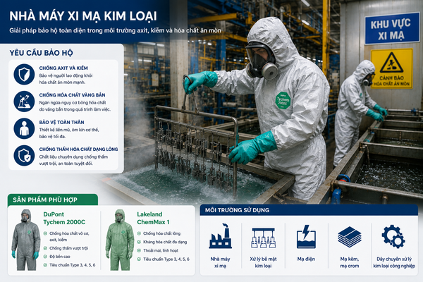 Quần áo hóa chất cho ngành xi mạ