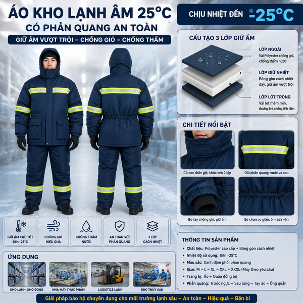Quần áo kho lạnh có phản quang