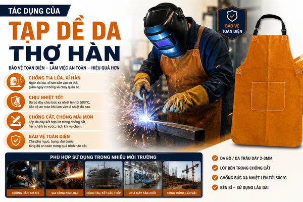 Tác dụng của tạp dề da thợ hàn