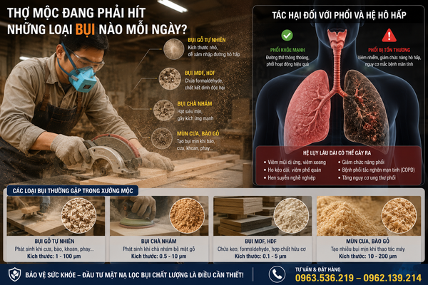 Tác hại của bụi mịn thợ mộc tới sức khỏe