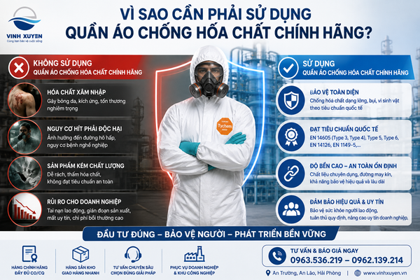 Vì sao cần sử dụng quần áo chống hóa chất chính hãng
