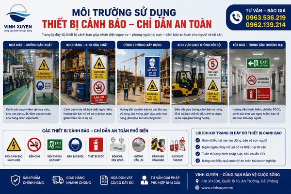 Môi trướng sử dụng thiết bị cảnh bảo chỉ dẫn an toàn