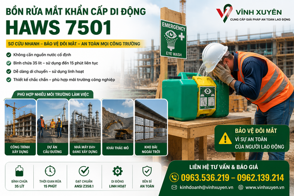 Môi trường nên sử dụng bình rửa mắt di động