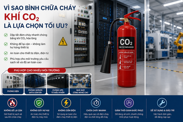 Vì sao nên sử dụng bình chữa cháy Co2