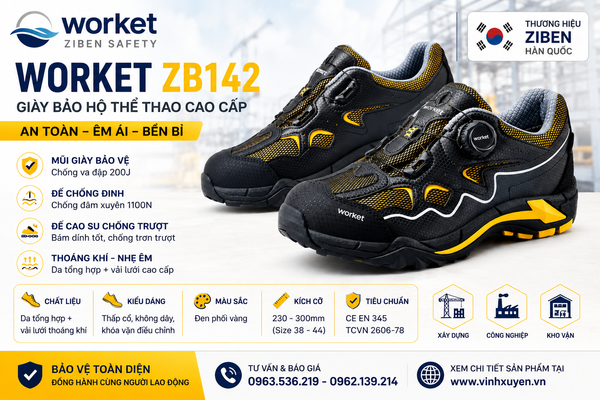 Giày bảo hộ Worket ( Ziben) ZB142 chính hãng tại Hải Phòng