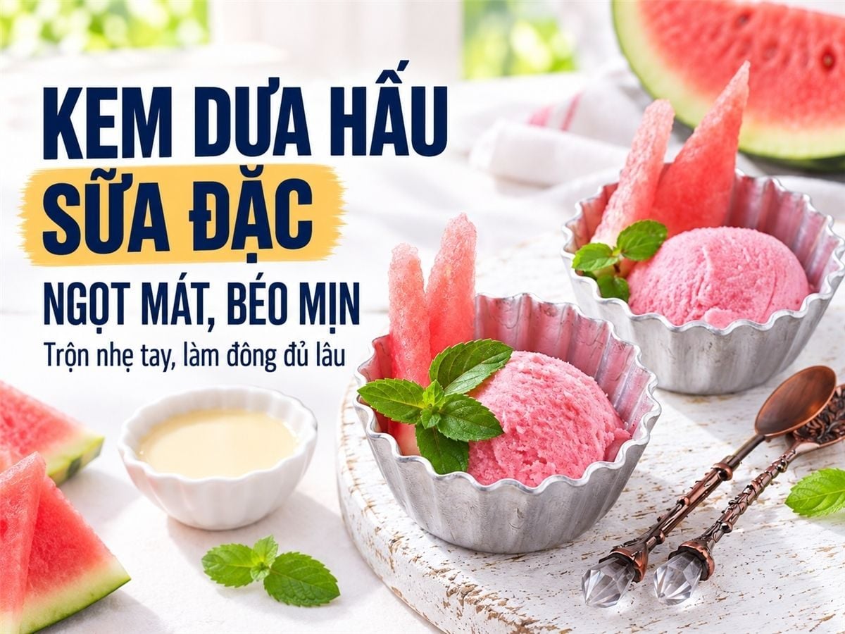 Cách làm kem dưa hấu với sữa đặc: Món ngon giải nhiệt mùa hè cực chất
