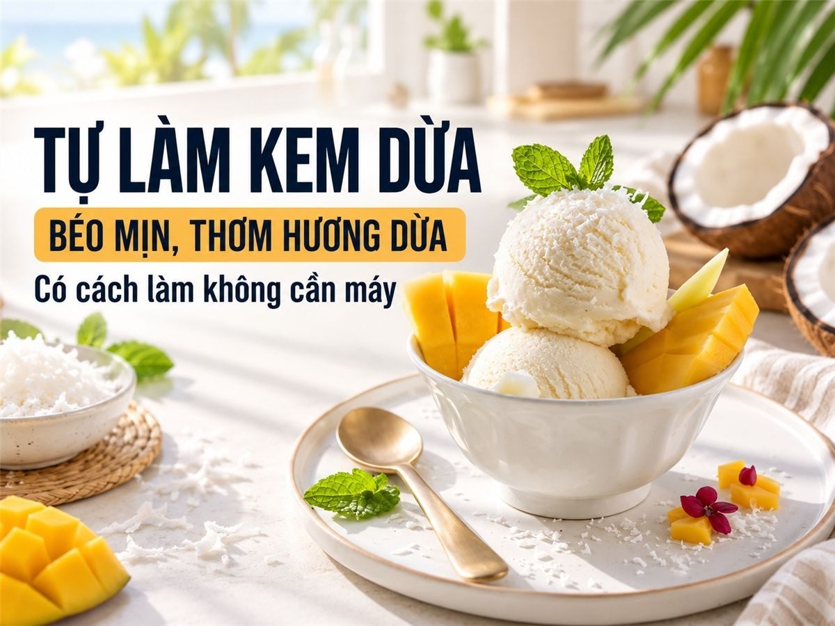Hướng dẫn toàn diện cách làm kem dừa đậm đà hương vị nhiệt đới