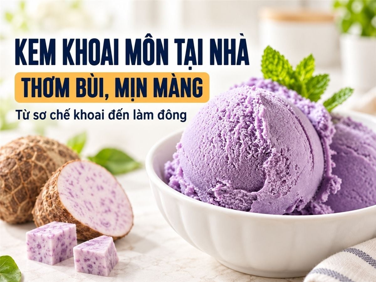 Cách làm kem khoai môn mịn mạng, béo ngậy ngay tại nhà