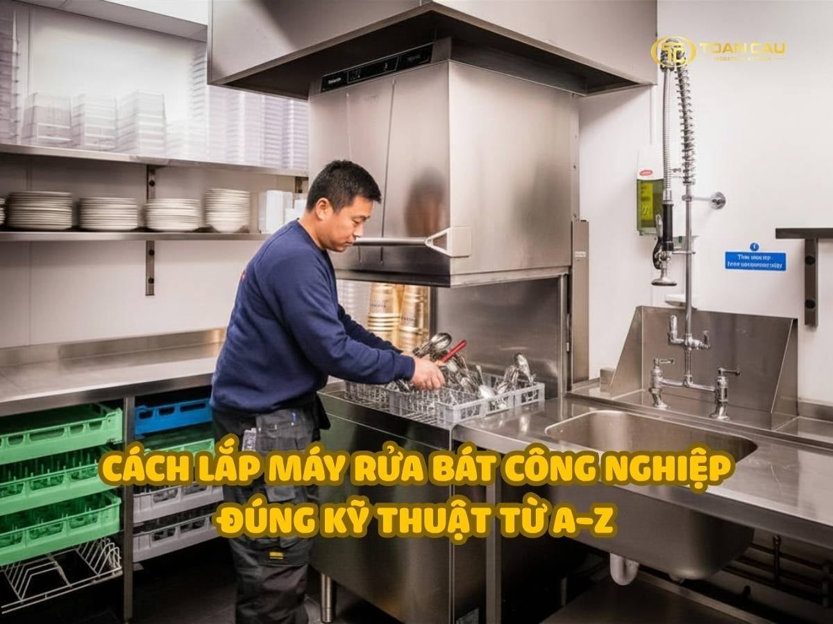 Cách lắp máy rửa bát công nghiệp đúng kỹ thuật từ A-Z
