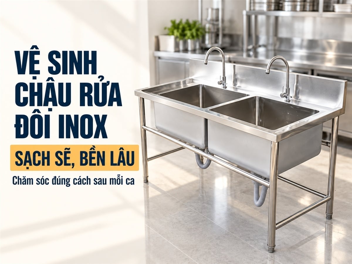 Hướng dẫn vệ sinh và bảo quản chậu rửa bát đôi inox đúng cách