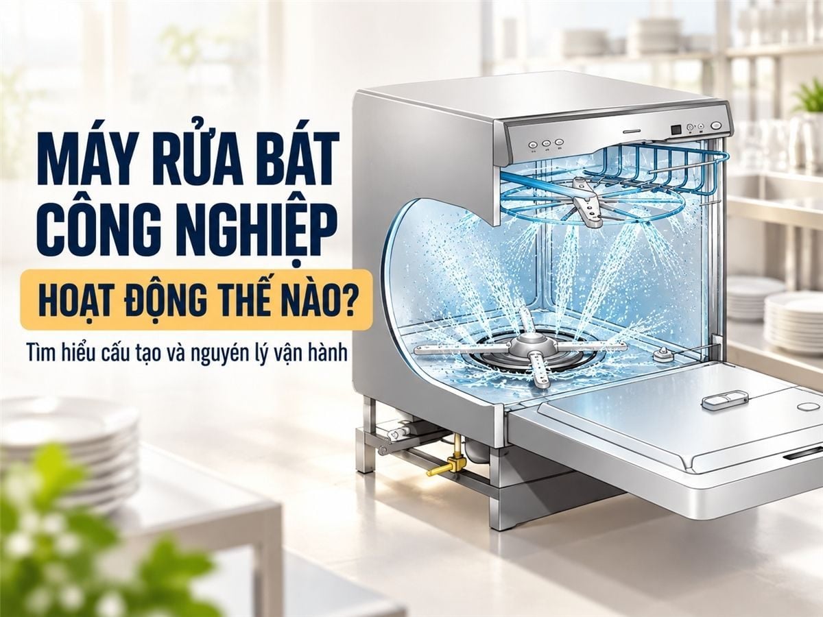Cấu tạo cùng nguyên lý hoạt động của máy rửa bát công nghiệp