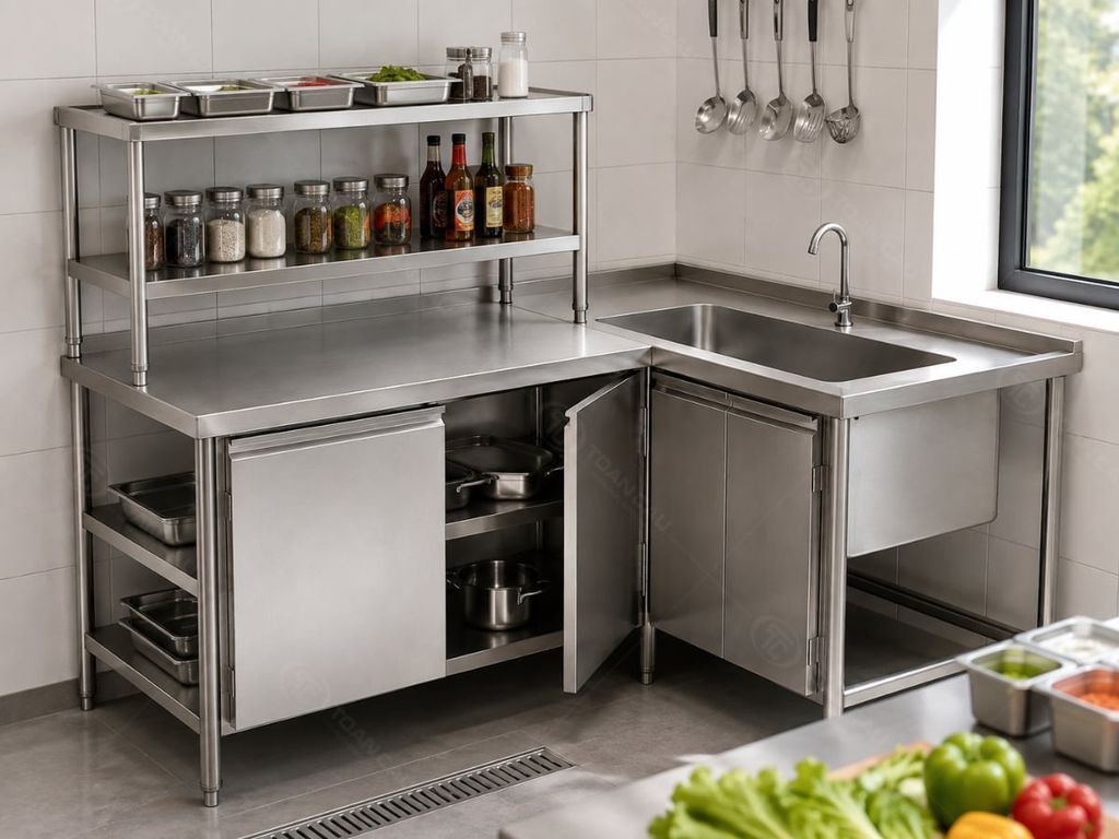 Bàn chậu rửa đơn chữ L TC-B3C1L trong bếp