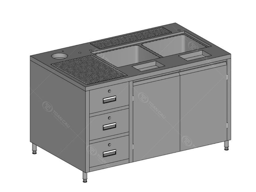 Bản vẽ tủ pha chế inox