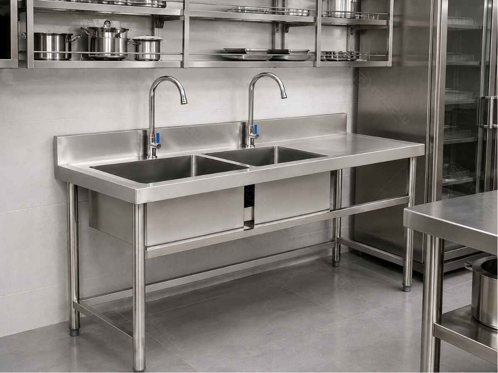 Chậu rửa đôi bàn cánh phải TC-B2C02 trong không gian bếp