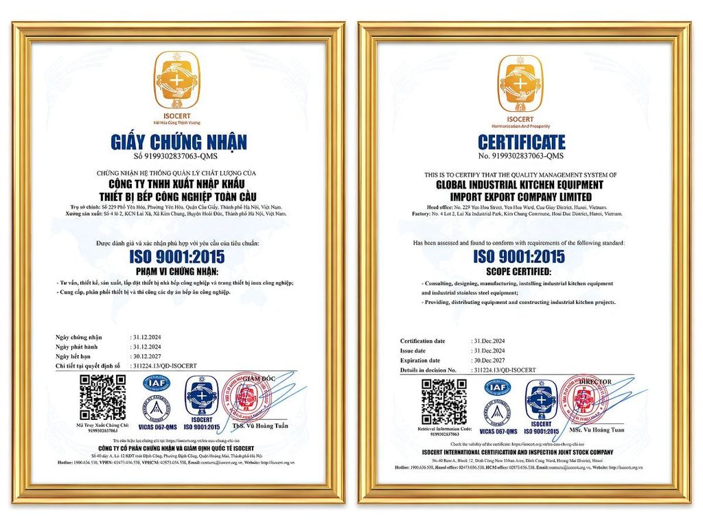 Chứng nhận ISO