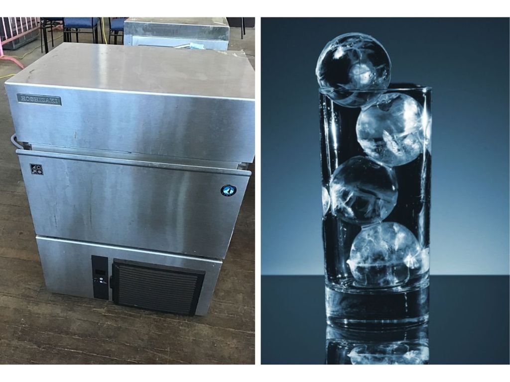 hình ảnh thực tế máy làm đá viên hình cầu Hoshizaki IM-65NE-Q