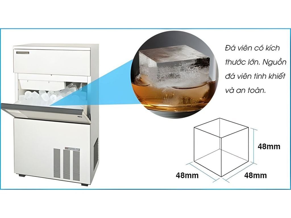 kích thước đá từ máy làm đá viên size lớn Hoshizaki LM-550M-1