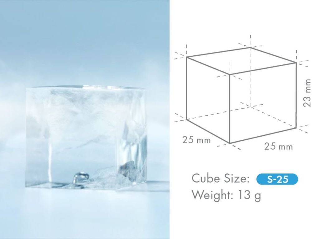kích thước đá viên của Máy làm đá viên Hoshizaki size nhỏ IM-30CA-25